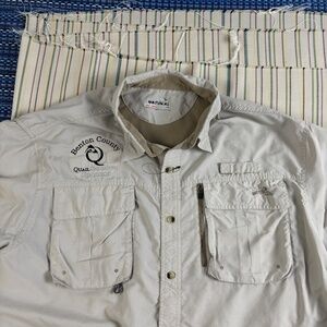 Natural Gear Shirt Mens 2XL Beige Vented Long Sleeve Fishing Hiking Quail NWOT